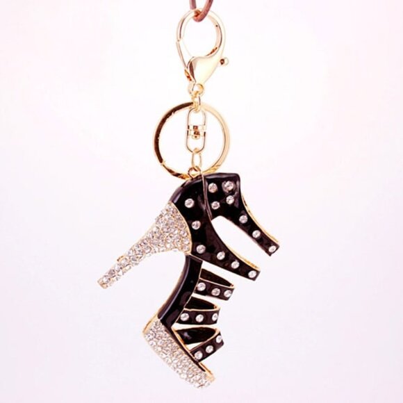 High Heel Shape Design Rhinestone Key Chain - Picture 2 of 5